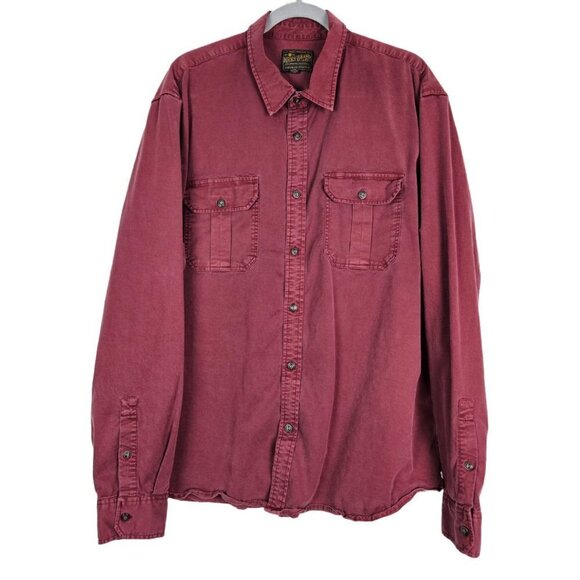 Lucky Brand Montana Miter Workwear Burgundy Red Button Front Shirt XXL 7MD41754 - Picture 2 of 7